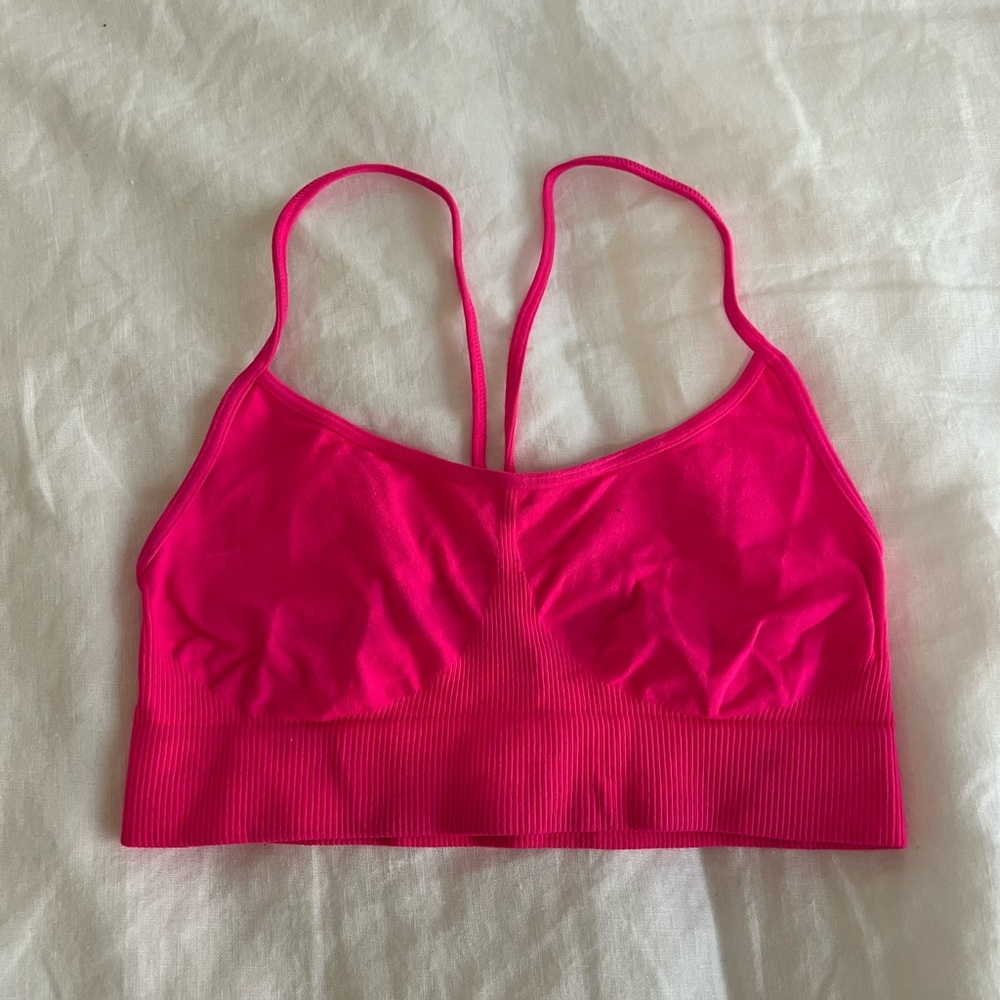 Hot pink sports bra
